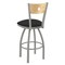 Holland Bar Stool Co 25" Swivel Counter Stool, Nickel Finish, Nat Back, Graph Coal Seat 83025ANNatMplB018 - alternate 4